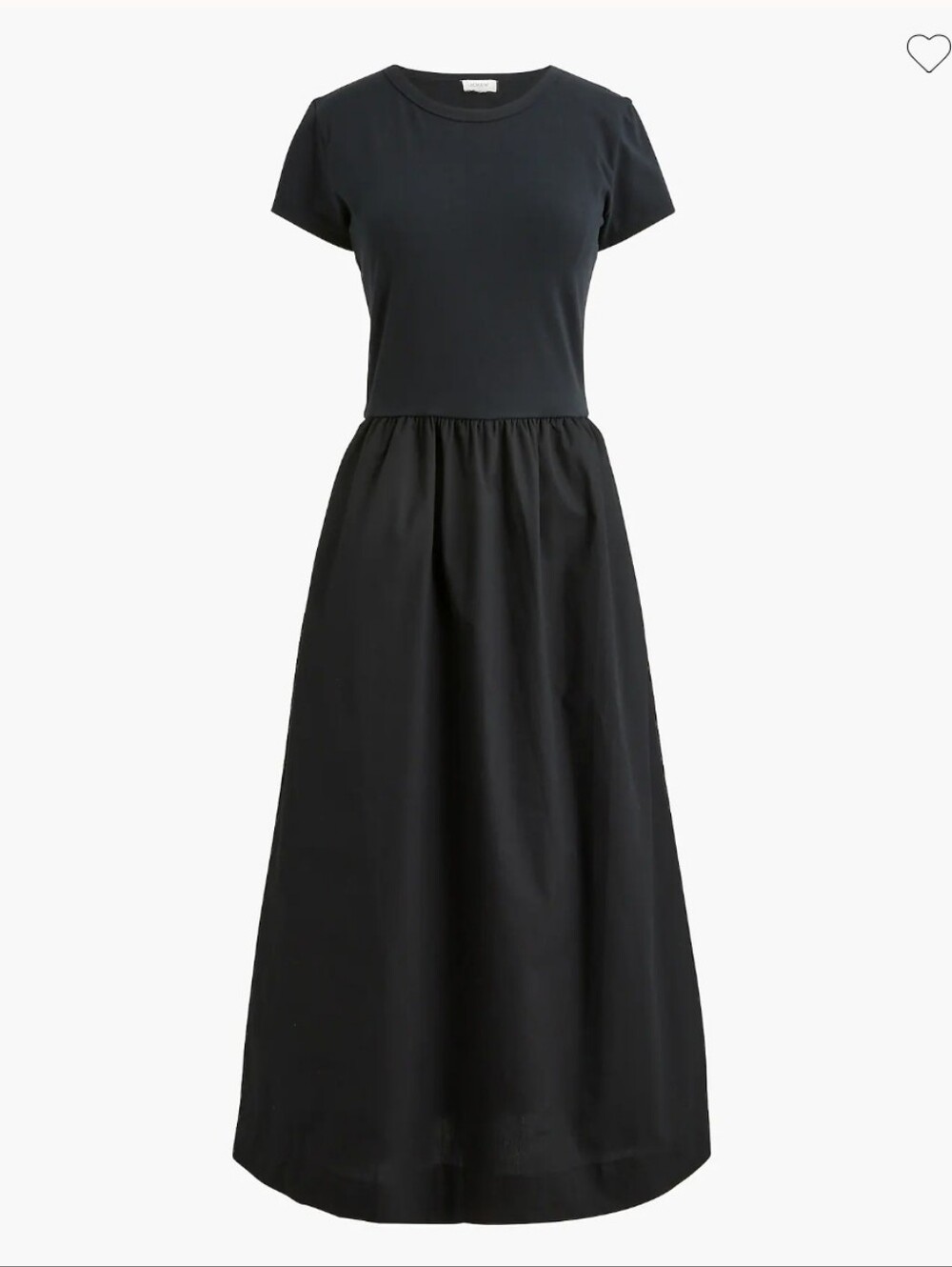 NWT J. Crew Black Mixy Mixed Media Knit Midi Dress short Sleeve Size S